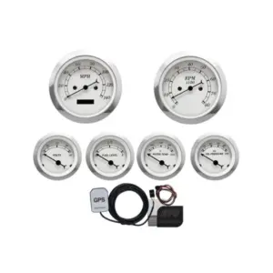 6 Gauge Set White dial black needles