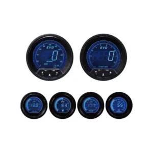 6 Gauge Set, Blue and Red LCD Display