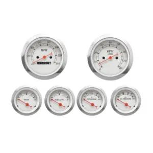 6 Gauge Set Classic White with orange needle