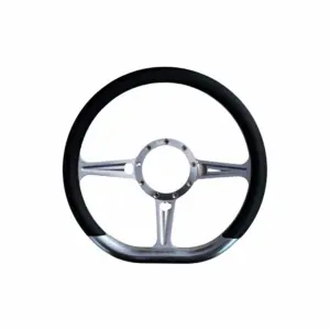 Mastodon 14 Inch Satin Half Wrap Black Steering Wheel
